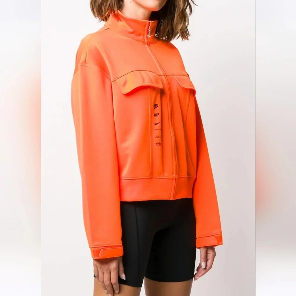 Nike Neon Orange Polyknit Swoosh Jacket Size Large - Picture 10 of 11